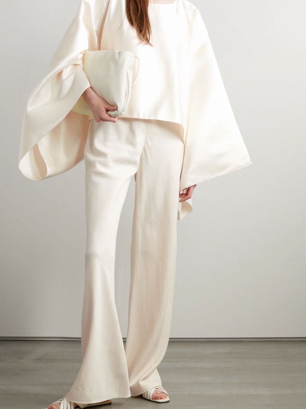The Row Gala Silk And Linen-Blend Wide-Leg Pants-Cream